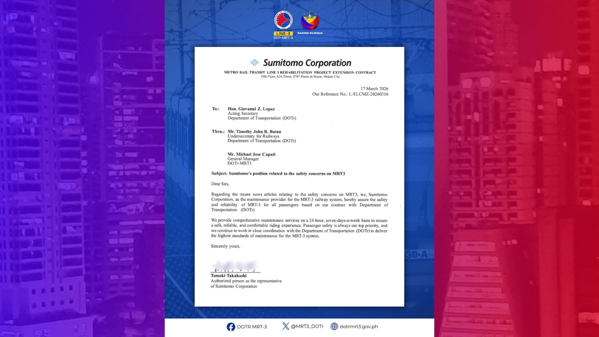 Maintenance provider ng MRT-3 sinagot ang mga safety concern sa tren