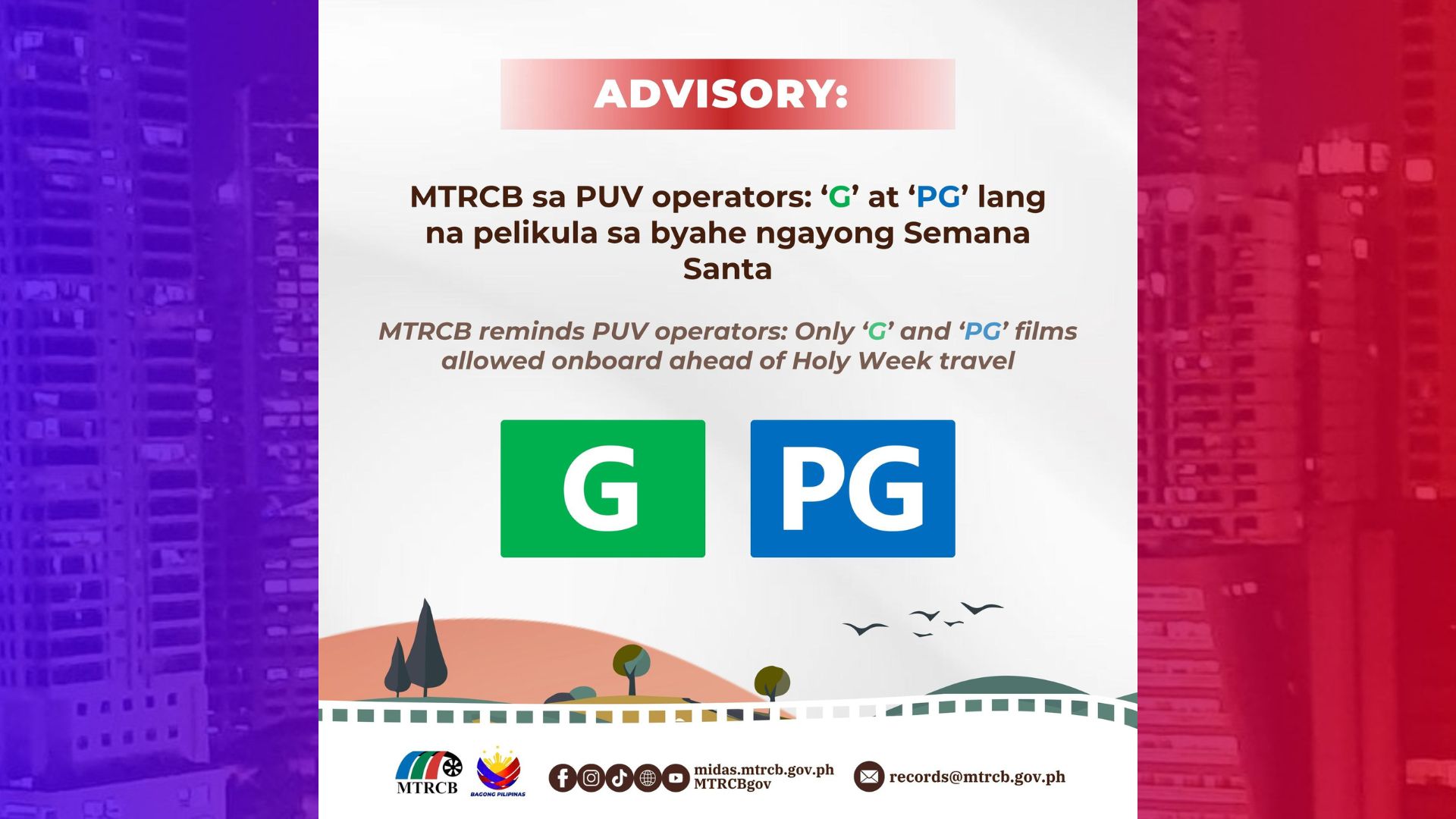 Mga pelikulang hindi ‘G’ at ‘PG’ ratings bawal ipalabas sa mga bus