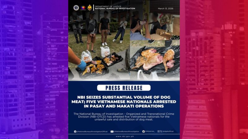 5 Vietnamese na sangkot sa pagbebenta ng dog meat timbog ng NBI