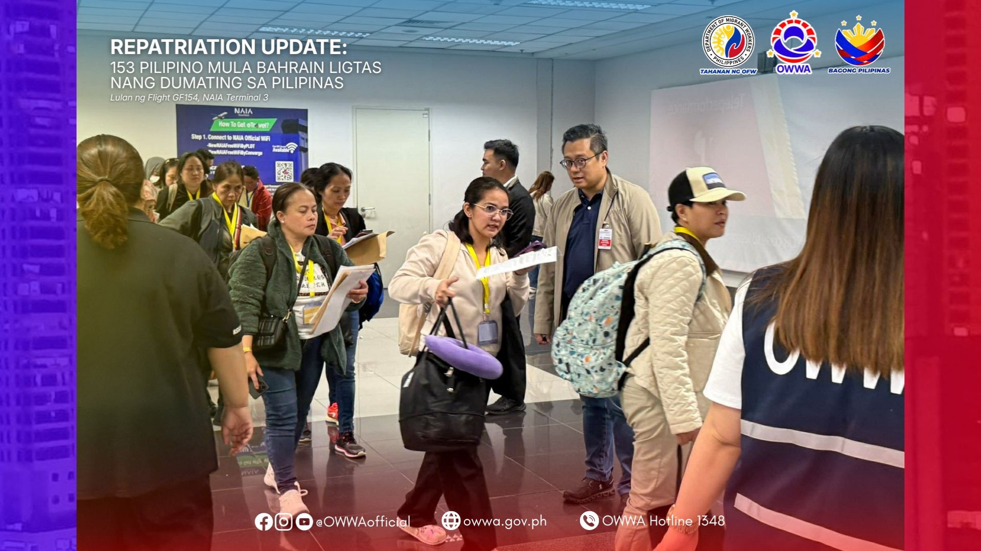 153 pang Pinoy galing Bahrain nakauwi na ng bansa