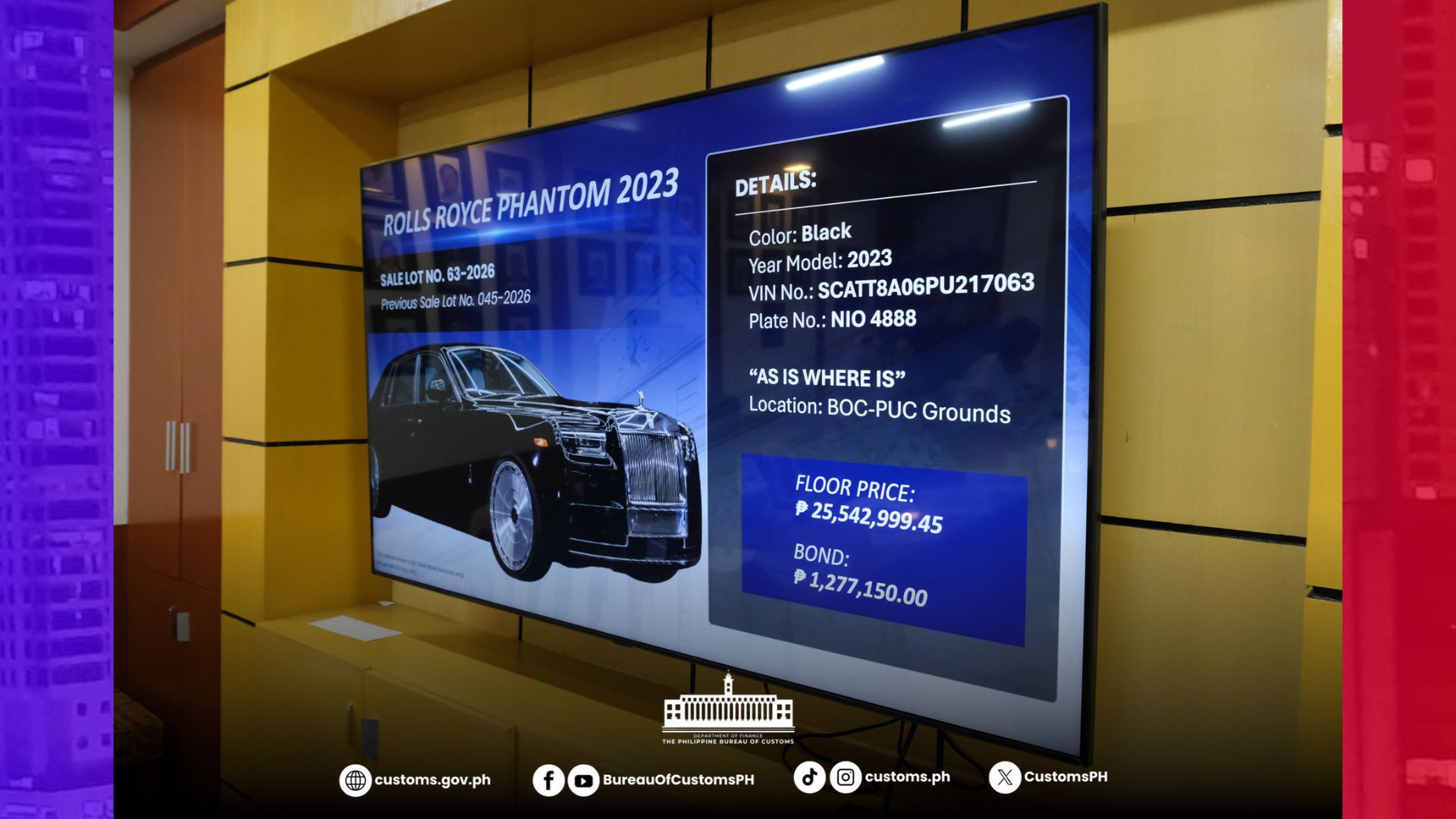 BOC kumita ng P80M ngayong taon sa auction ng Luxury Vehicles