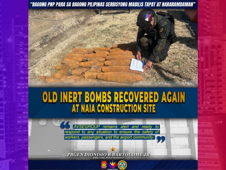 28 piraso ng vintage bombs nahukay sa Construction Site sa NAIA