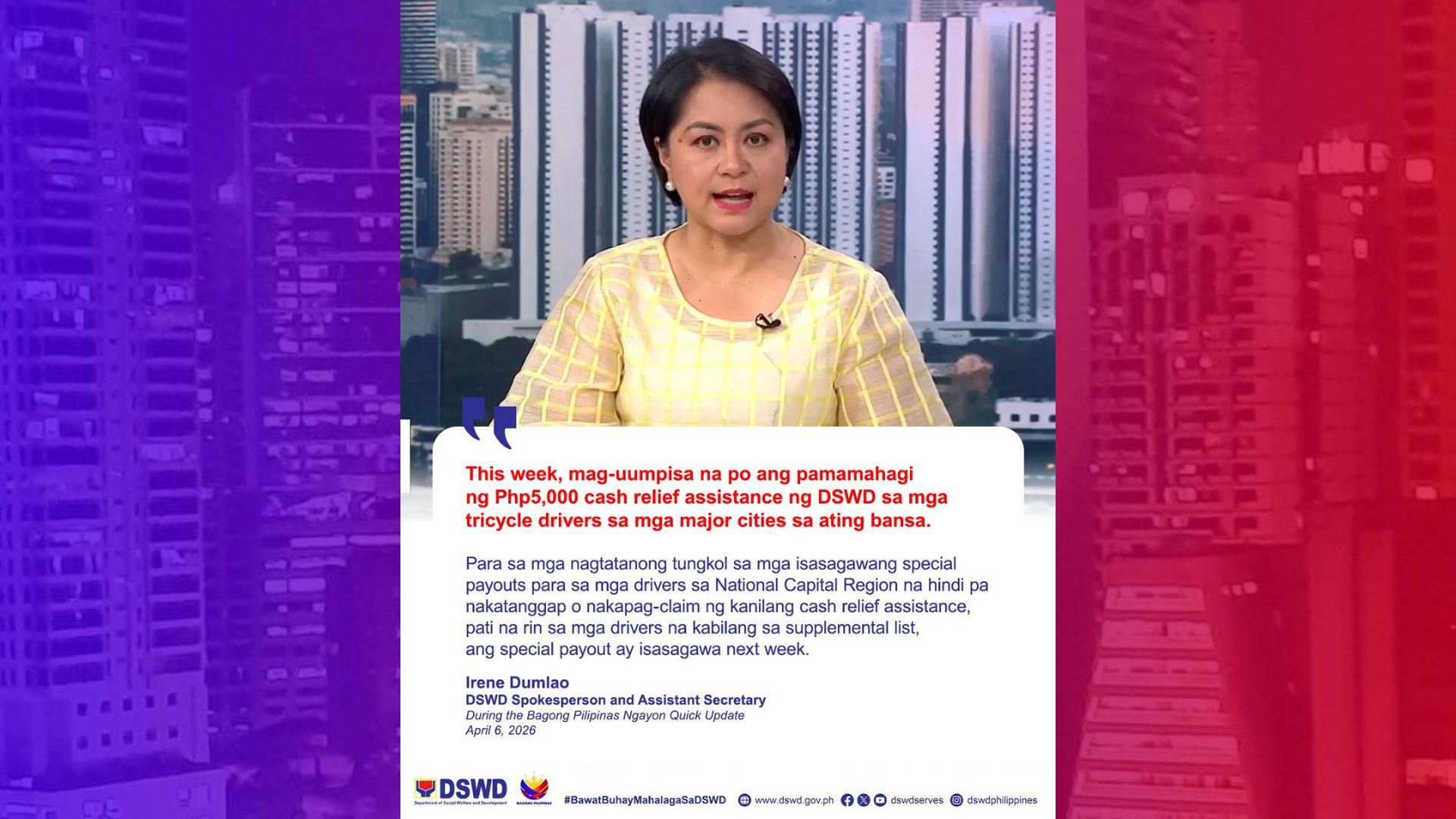 Cash aid sa tricycle driver sa buong bansa gugulong na