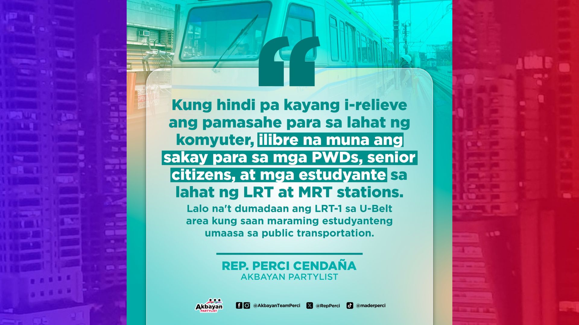Hindi pagbibigay ng discount sa LRT-1 kinuwestyon ng mambabatas