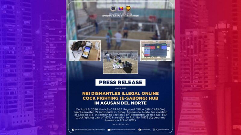 Operasyon ng e-sabong nabuwag sa Agusan, 22 ang timbog