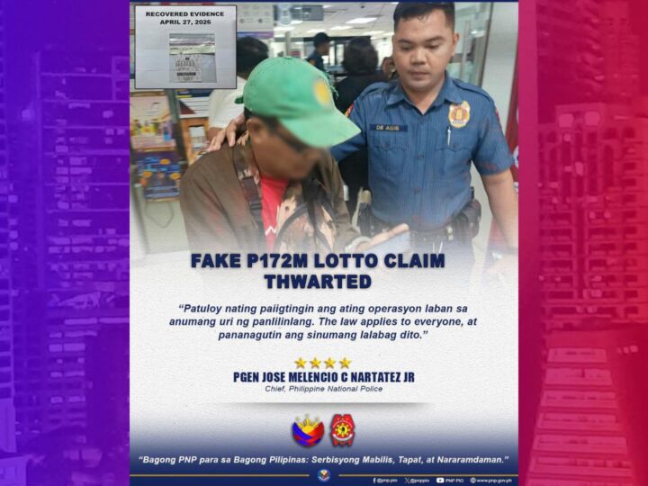 Lalaki nagpanggap na tumama sa lotto arestado sa PCSO Compound