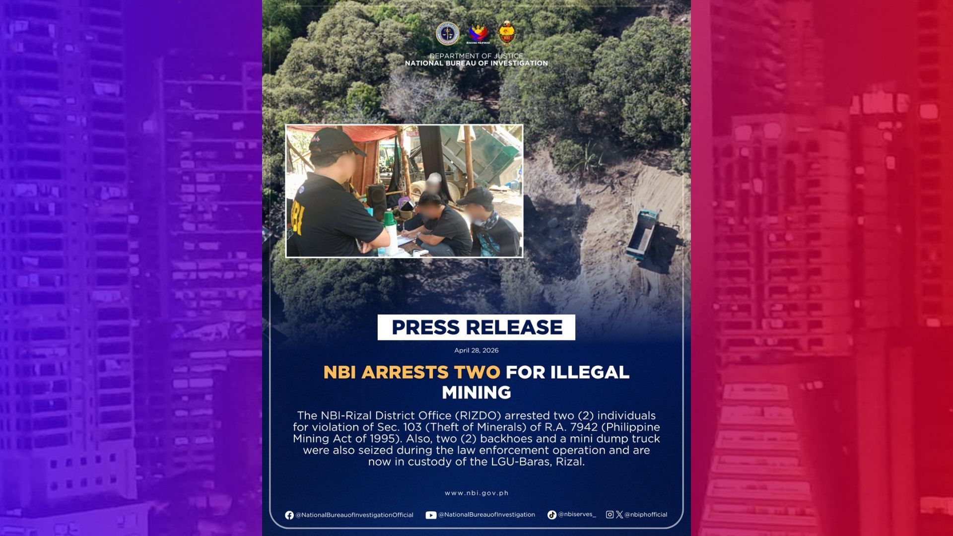 2 timbog sa ilegal na minahan sa Baras