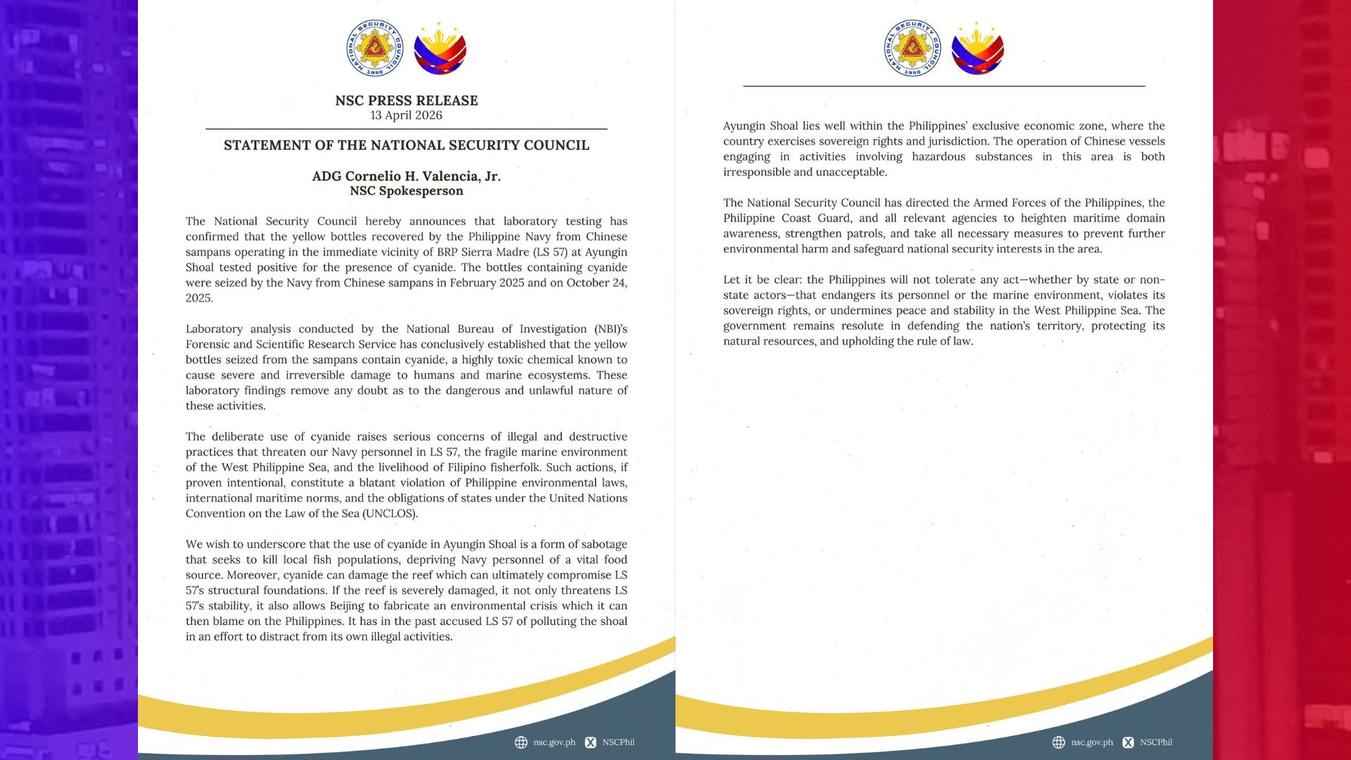 Mga boteng na-rekober sa bangka ng China sa West PH Sea positibo sa cyanide