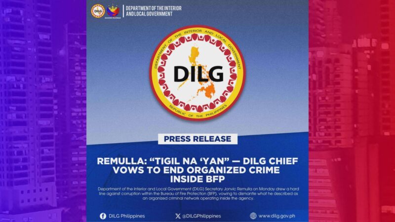 Organized crime sa BFP wawakasan – Remulla