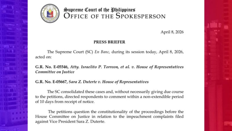 Kamara pinagkokomento ng SC sa inihaing petisyon ni VP Sara vs impeachment