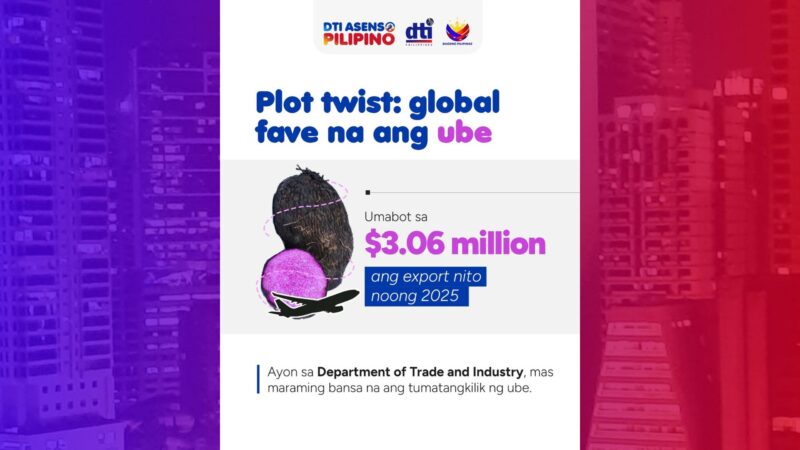 Export sa ube ng Pinas dumoble noong 2025