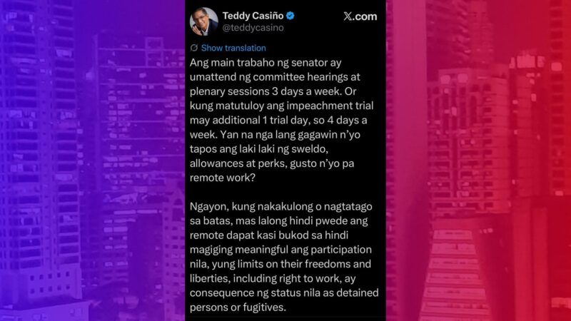 Sweldo, allowances ng mga senador masyadong malaki para payagan silang mag-WFH