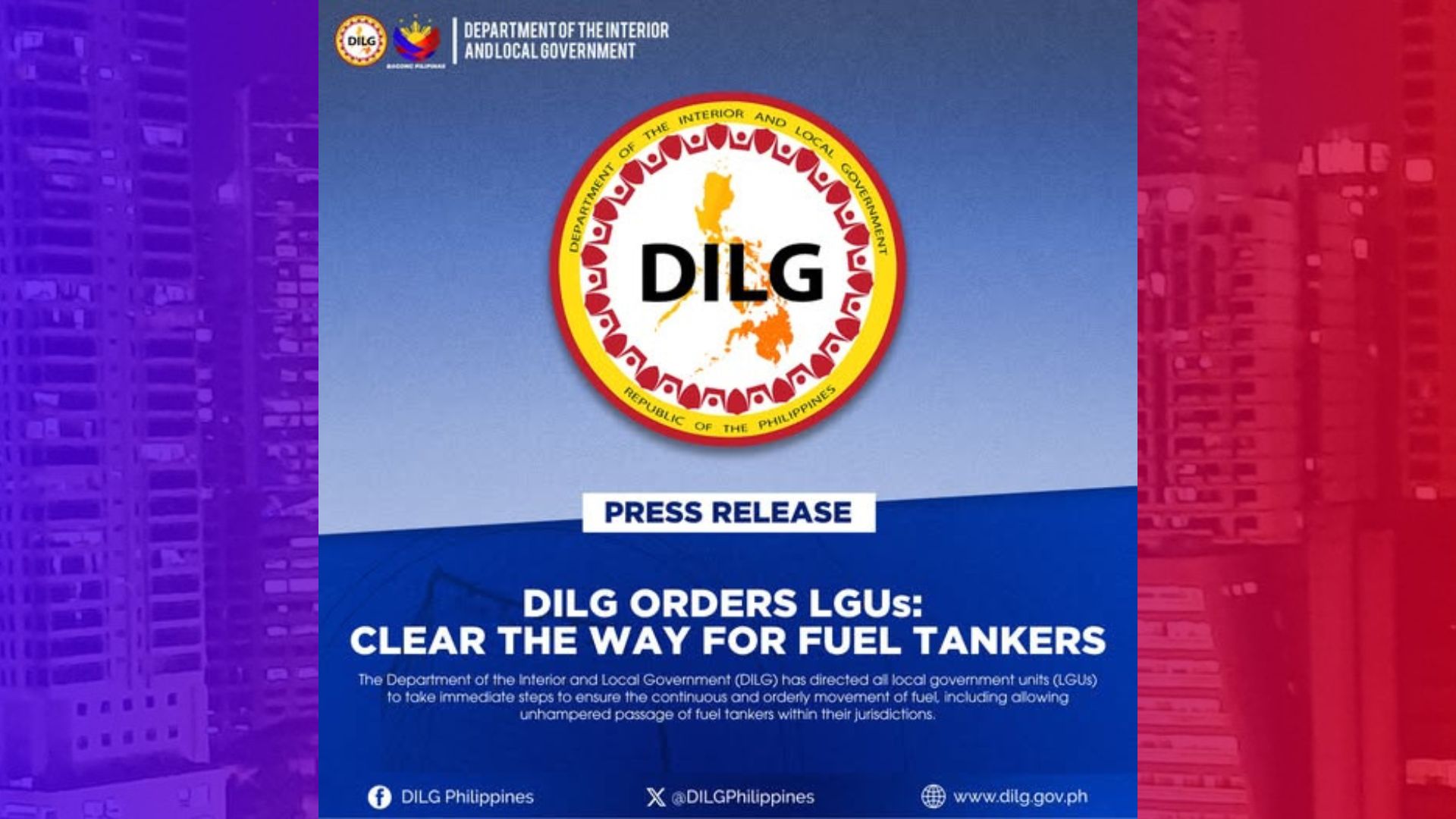 Hassle-free na biyahe ng mga fuel tanker iniutos ng DILG