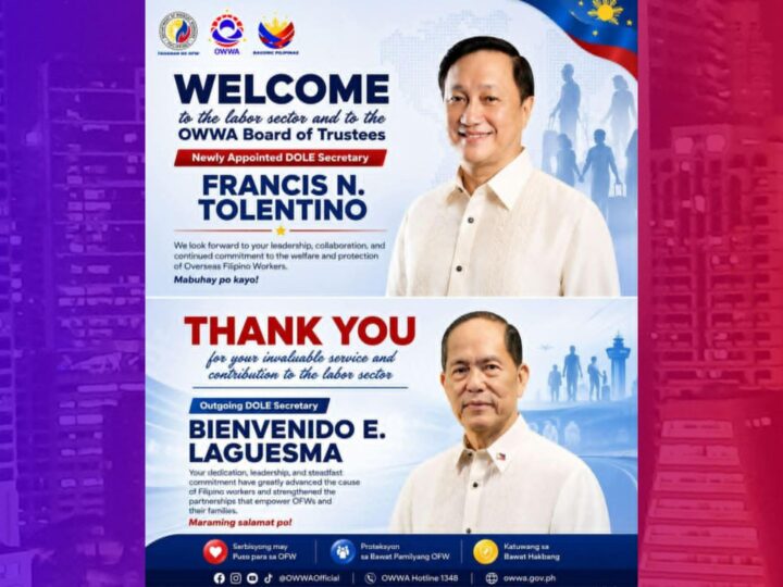 Sec. Tolentino bagong DOLE chief
