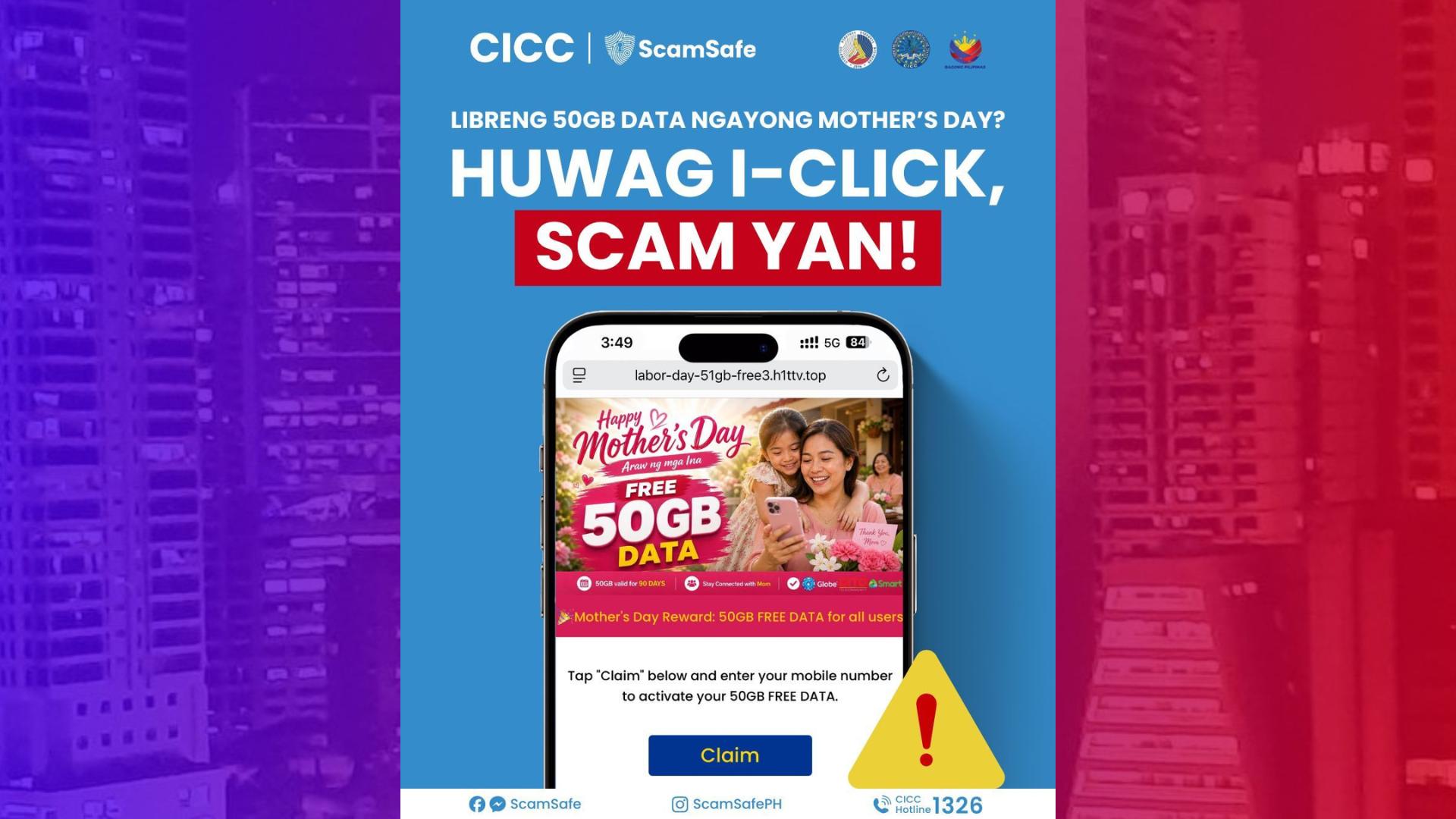 CICC pinag-iingat ang publiko sa pekeng link na nag-aalok ng Mother’s Day Gift
