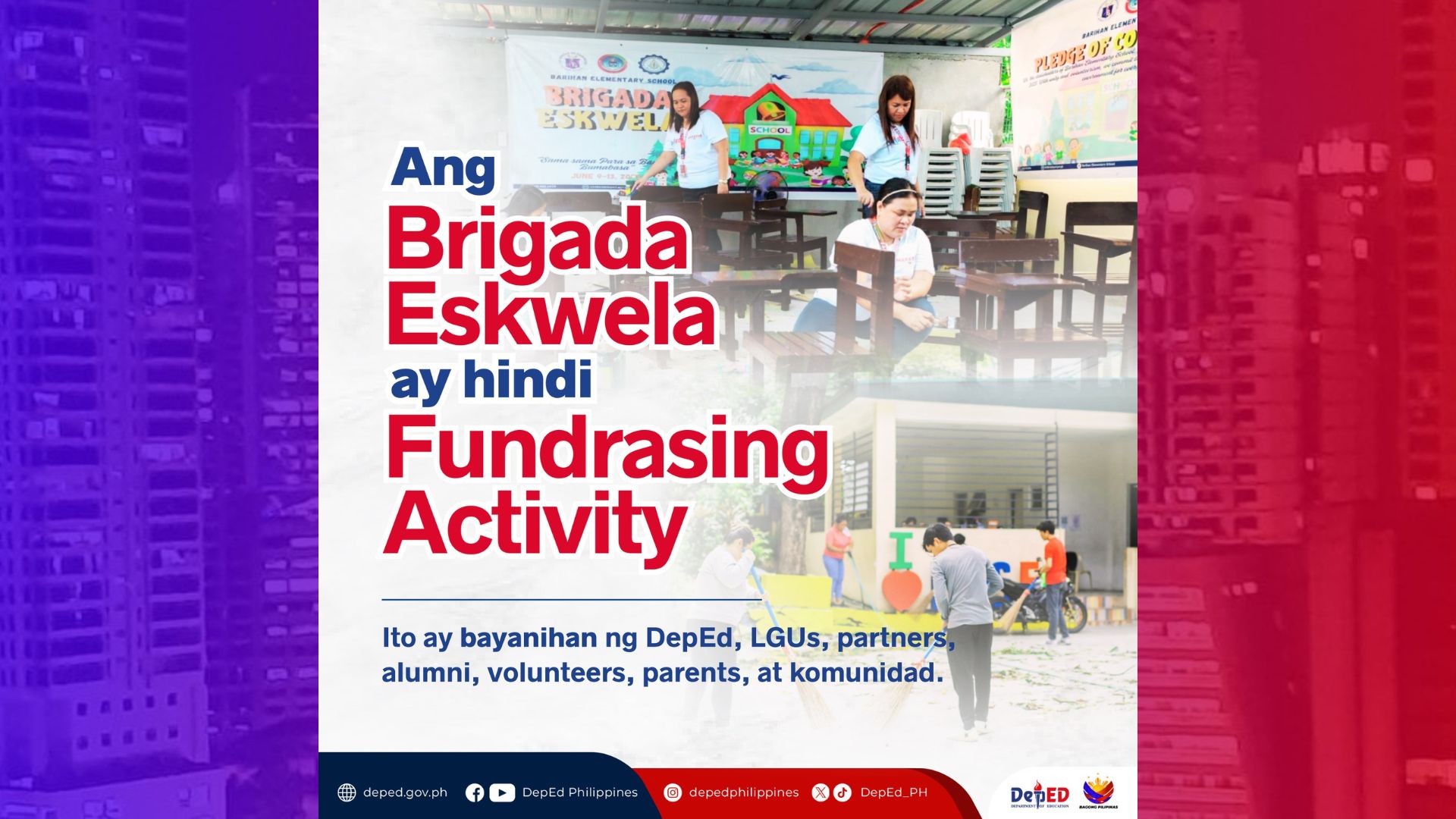 DepEd nagpaalala sa No Collection Policy sa Brigada Eskwela