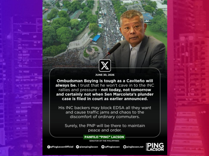 Ombudsman Biyong hindi titiklop sa protesta ng supporters ni Marcoleta