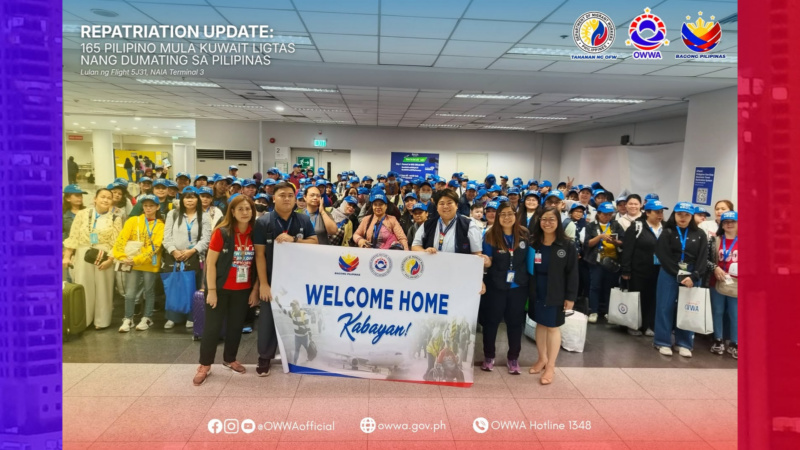 165 pang Pinoy mula Kuwait, ligtas na nakauwi sa bansa