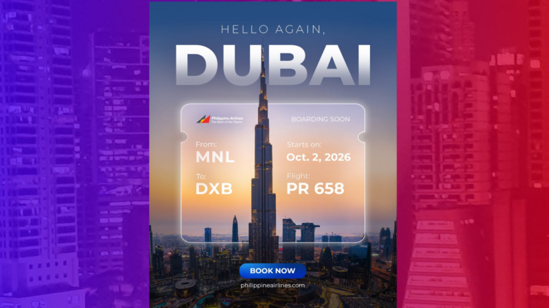Manila-Dubai flight ng PAL magbabalik sa Oktubre