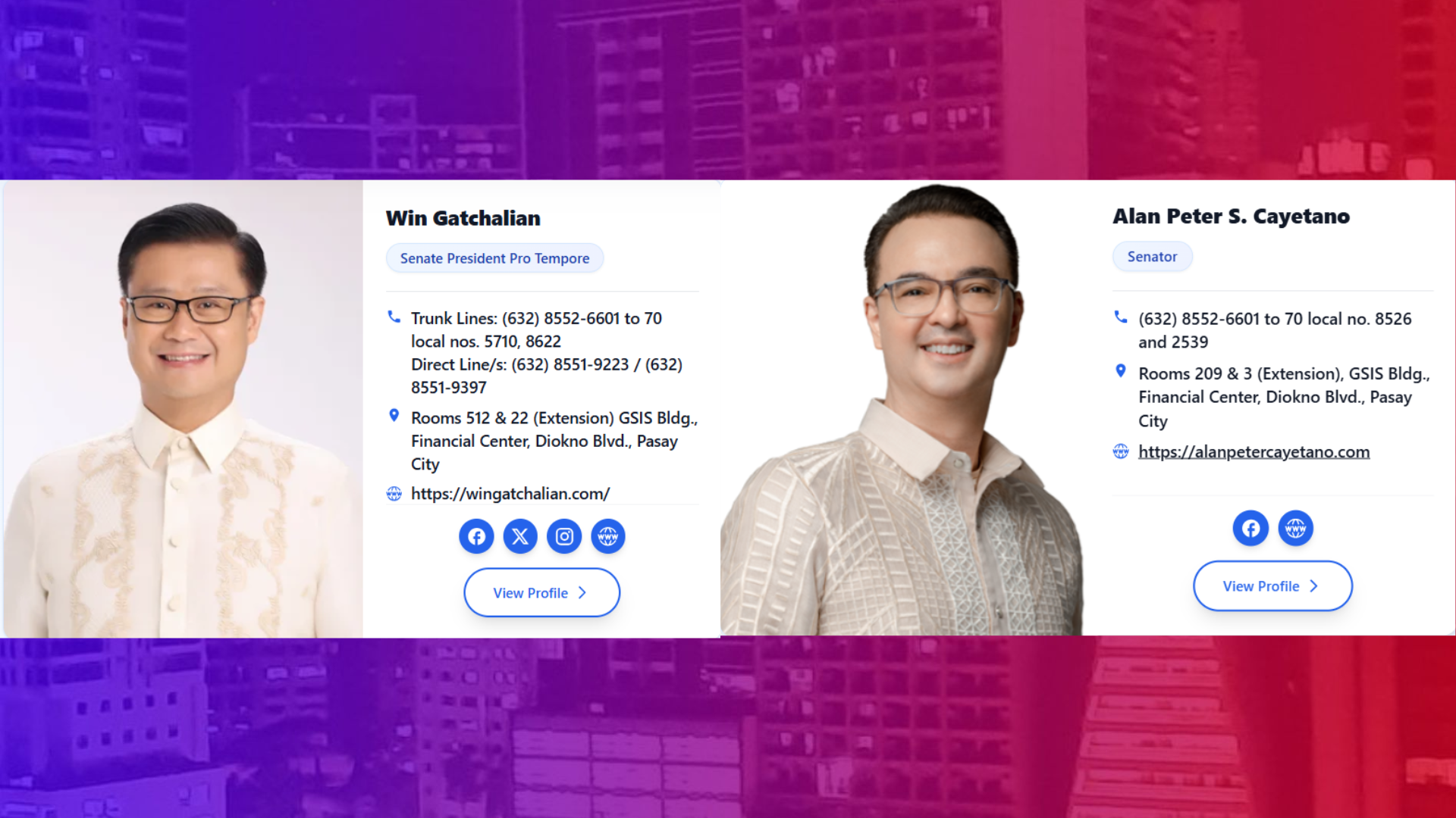 Cayetano hindi na kinilalang SP sa website ng Senado