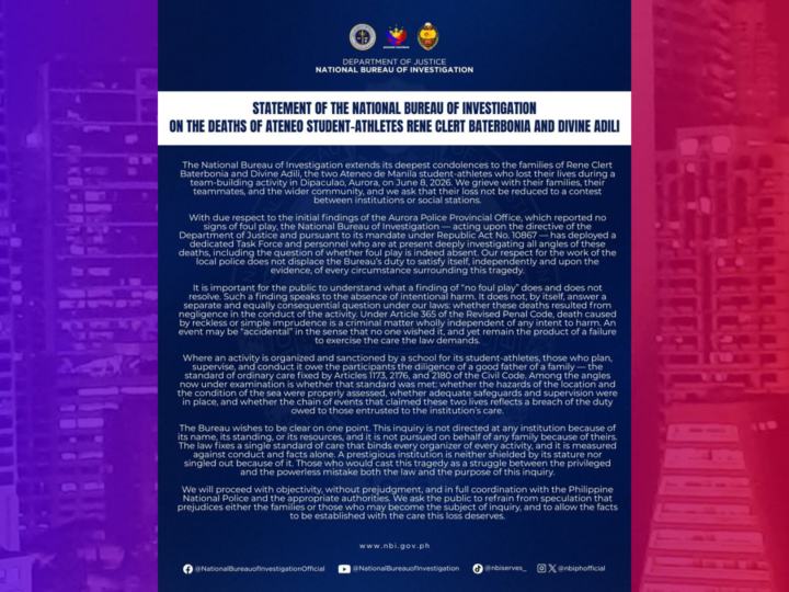 Task Force Baterbonia and Adili binuo ng NBI