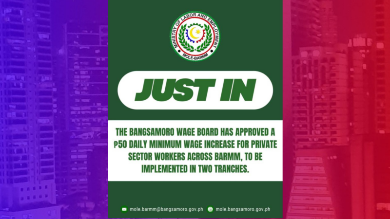 P50 na dagdag-sahod sa BARMM aprub na