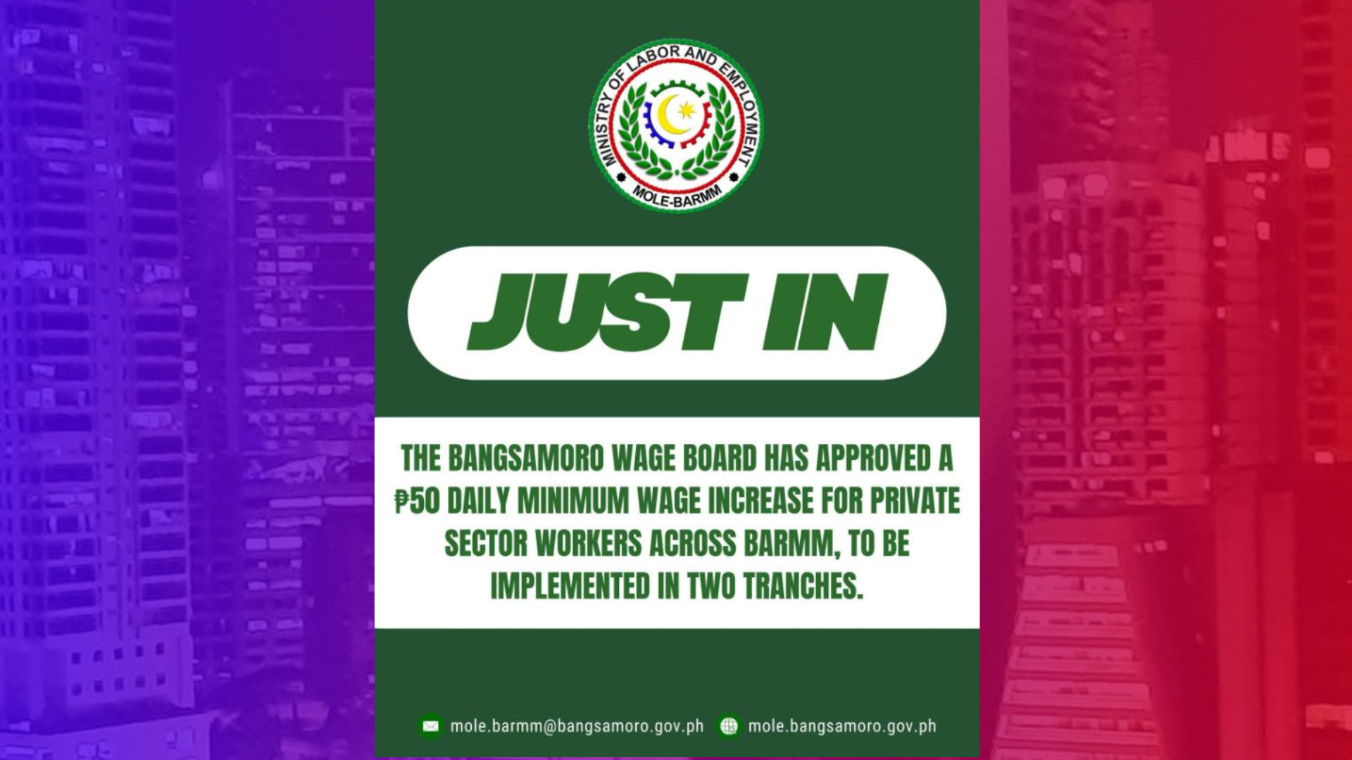 P50 na dagdag-sahod sa BARMM aprub na
