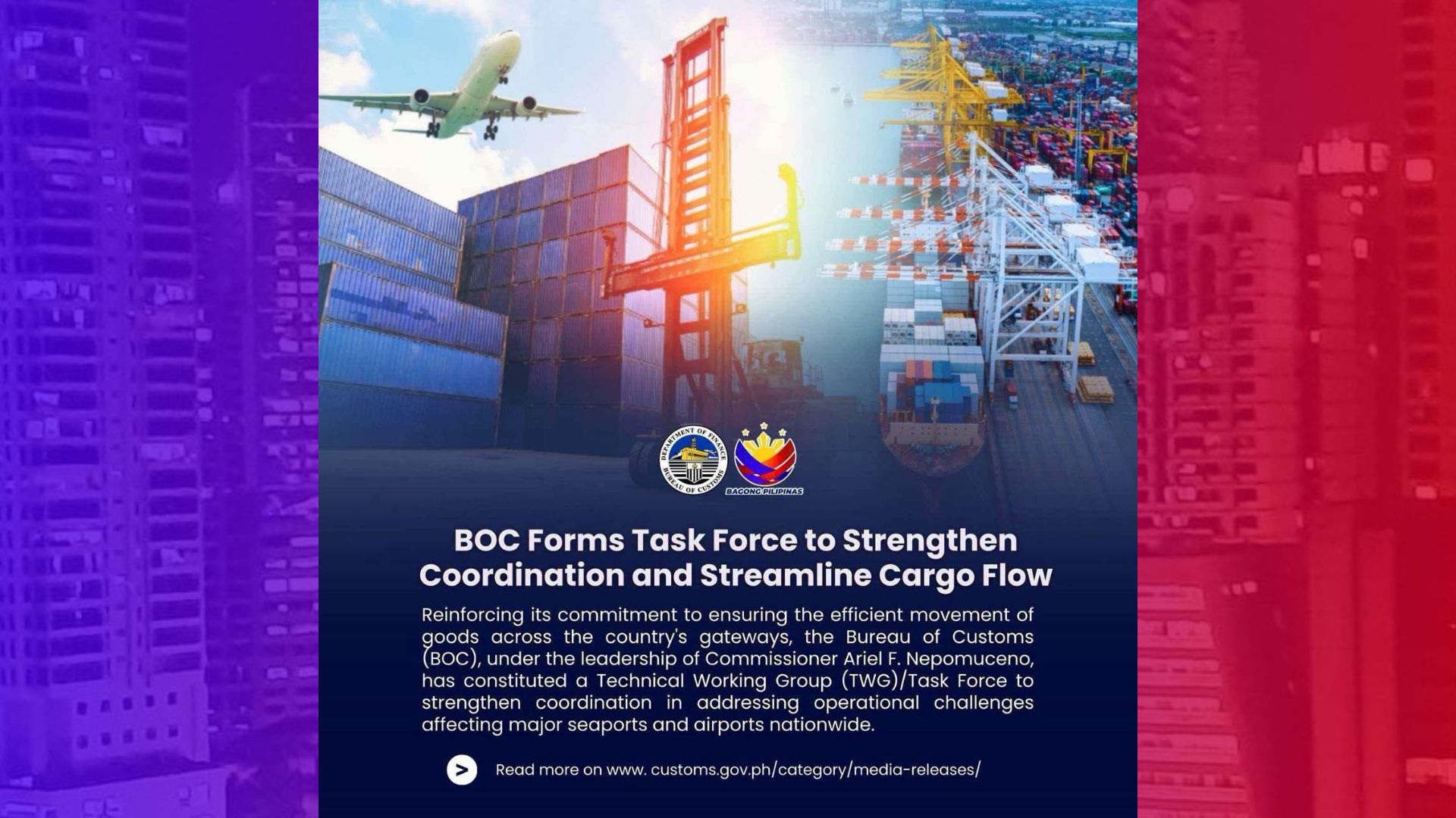 Task Force binuo ng BOC para mapabilis ang Cargo Flow