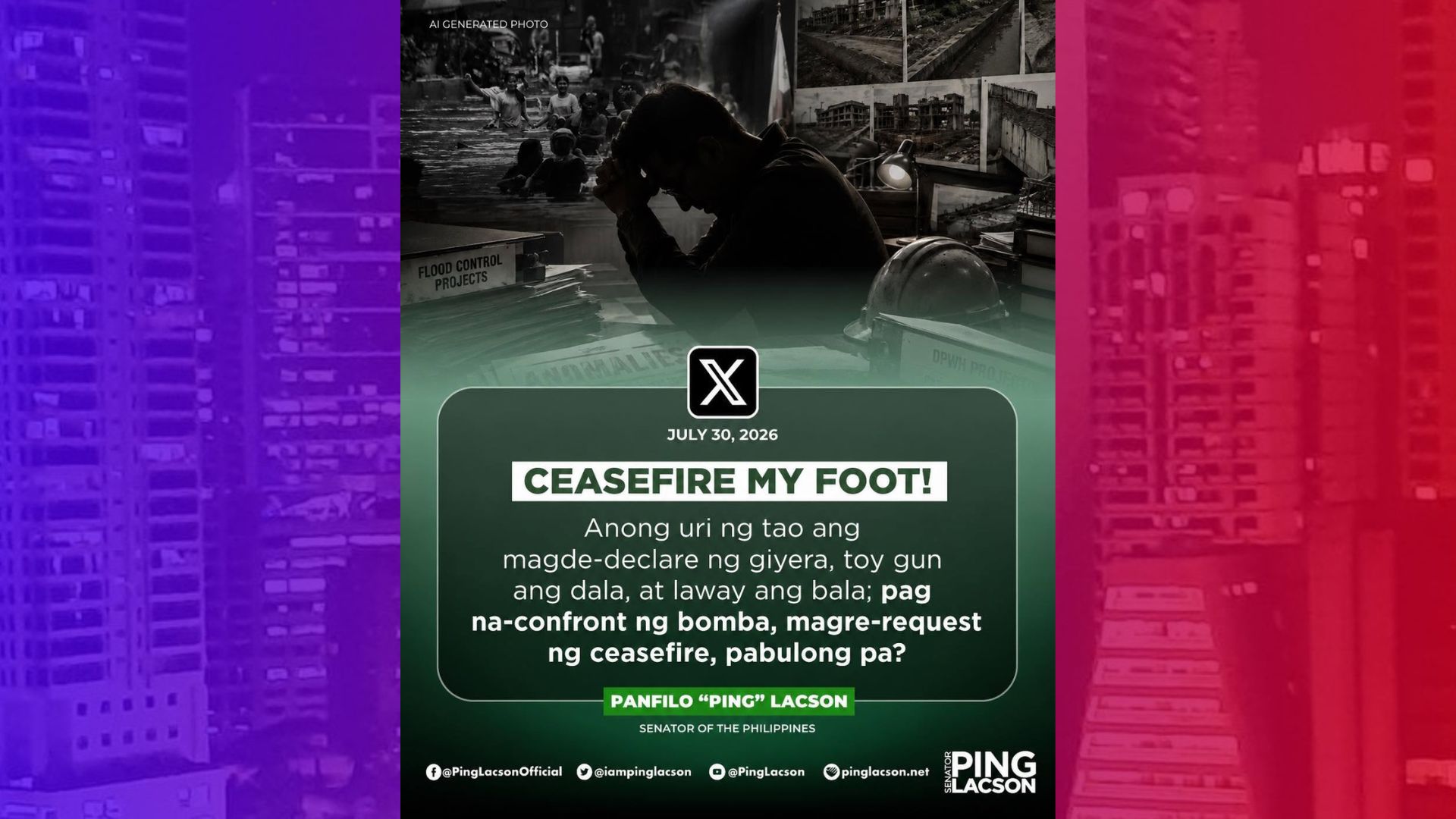 Alok na ceasefire ni Cayetano sinopla ni Lacson