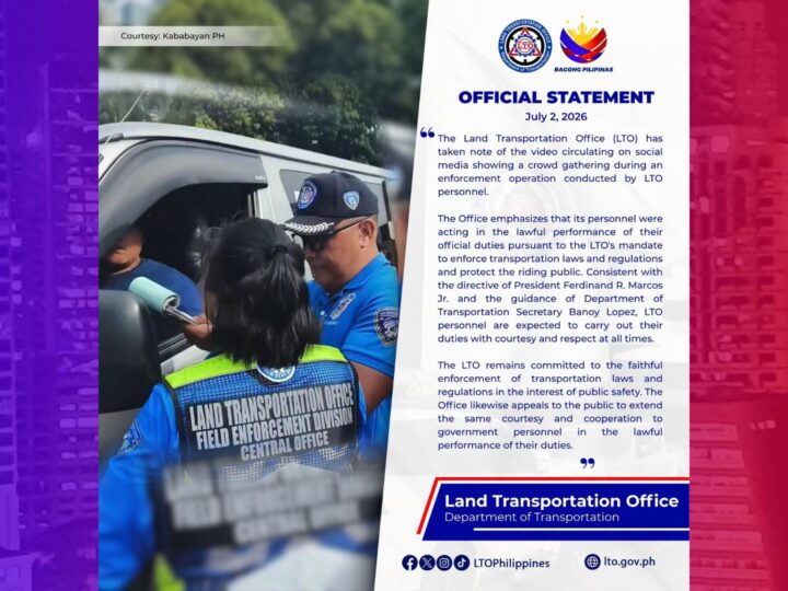 LTO umapela sa publiko irespeto ang mga tauhan ng gobyerno na ginagawa lang ang tungkulin