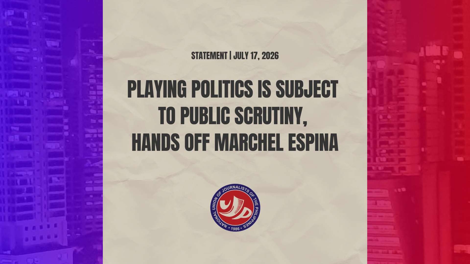 Kaso laban sa dating editor-in-chief kinondena ng NUJP