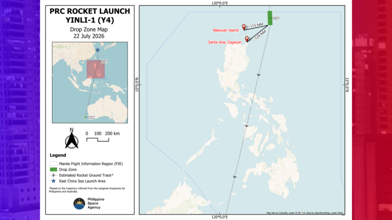 China naglunsad ng rocket; debris posibleng bumagsak sa katubigan ng Northern Luzon