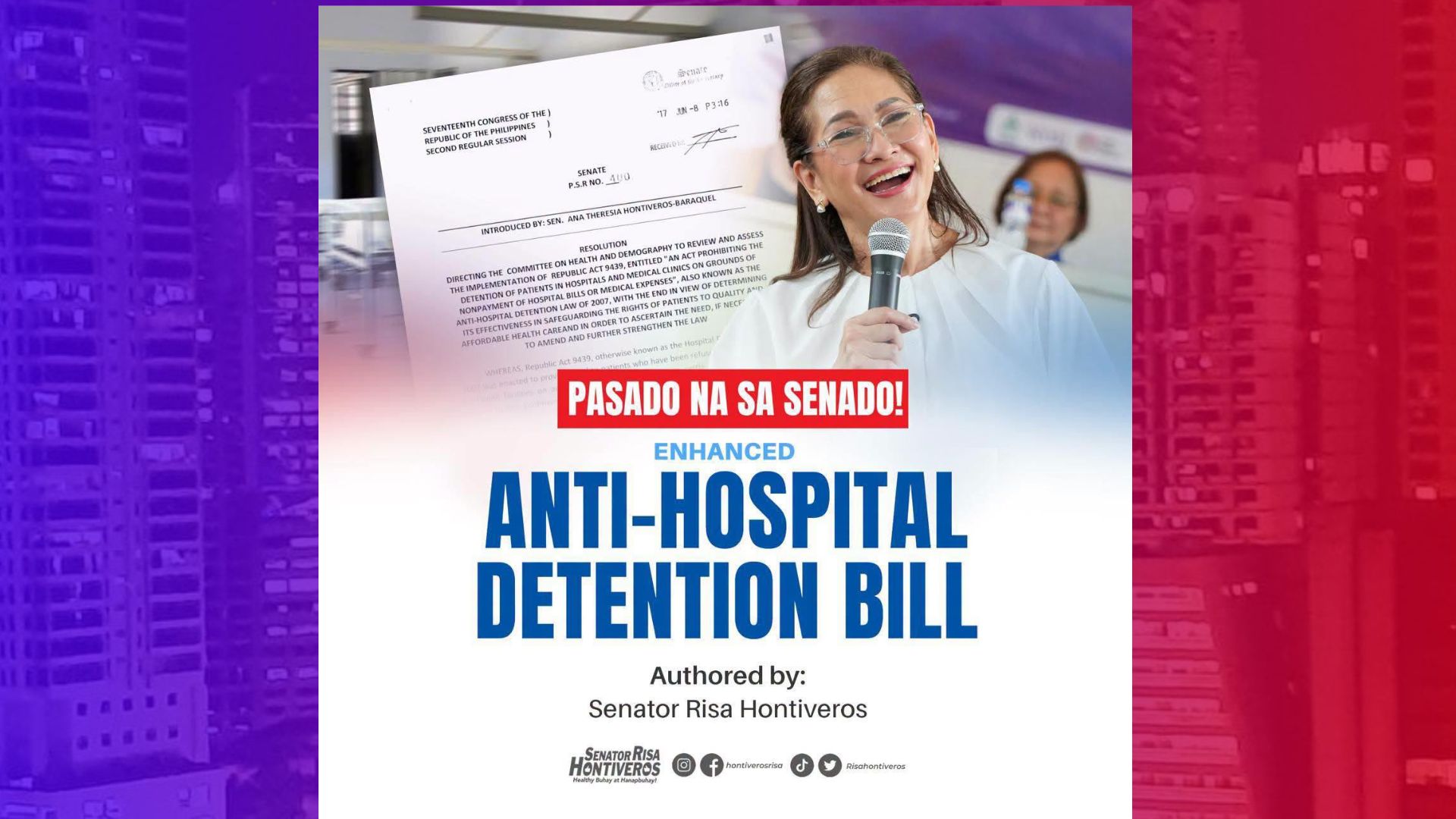 Anti-Hospital Detention Bill pasado na sa Senado