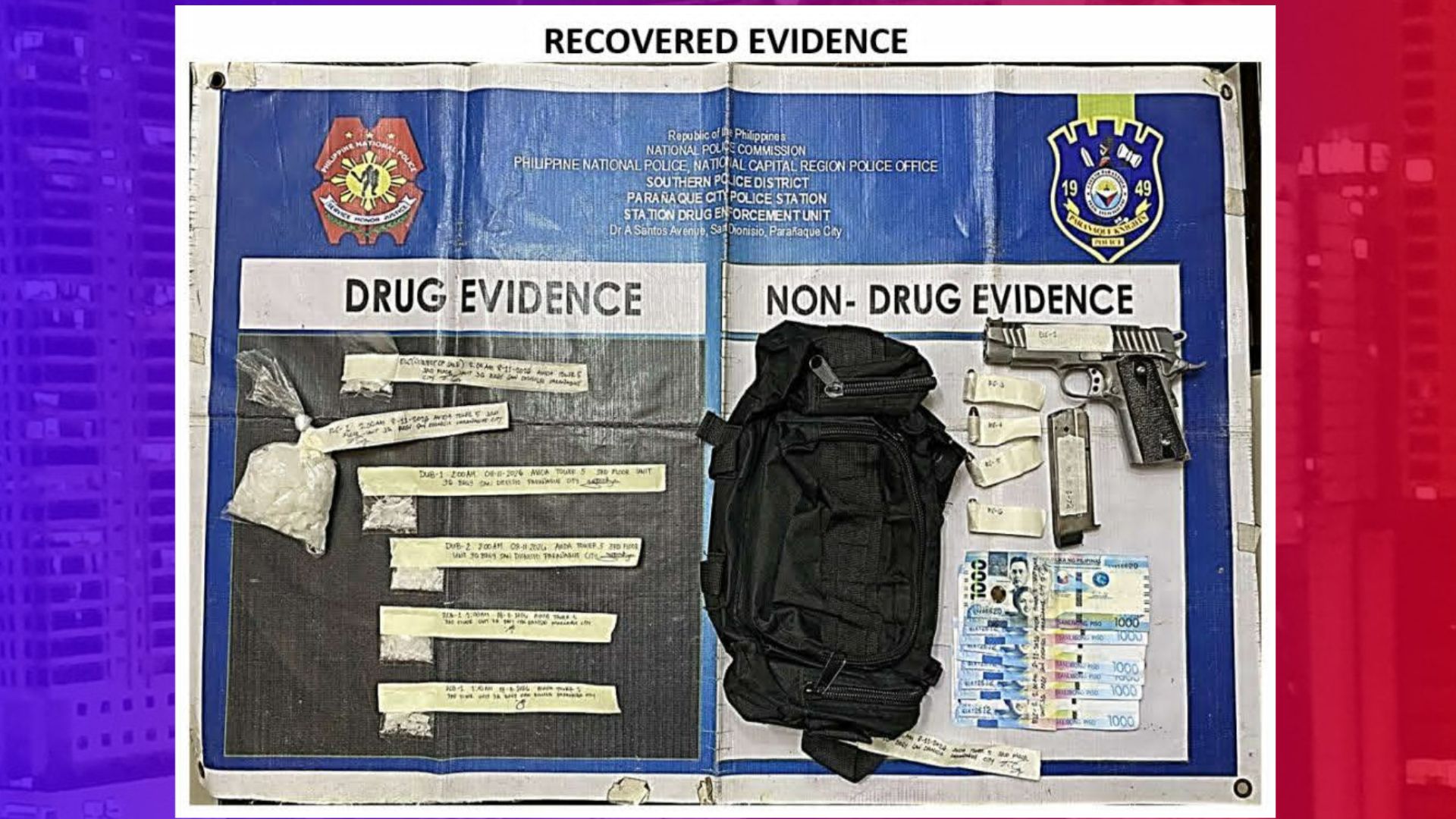 5 drug personalities arestado; P850K na halaga ng shabu at baril nakumpiska sa Parañaque drug bust