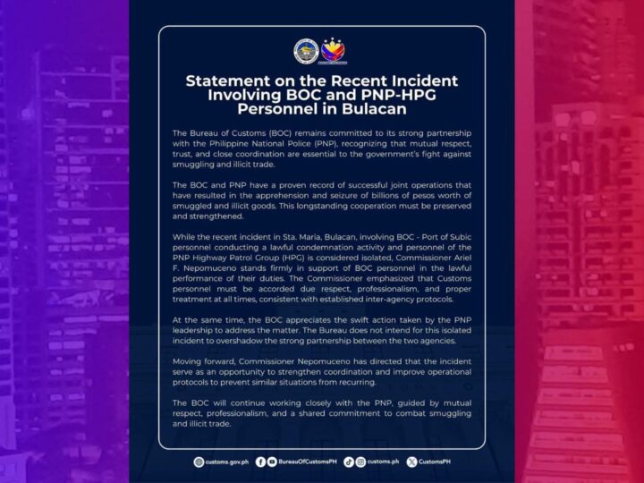 Koordinasyon ng PNP at BOC kontra smuggling mas paiigtingin pa