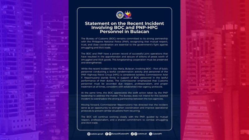 Koordinasyon ng PNP at BOC kontra smuggling mas paiigtingin pa