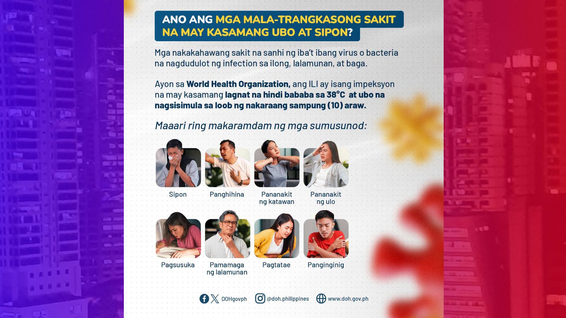 Kaso ng Influenza-Like-Illnesses posibleng tumaas pa ayon sa DOH