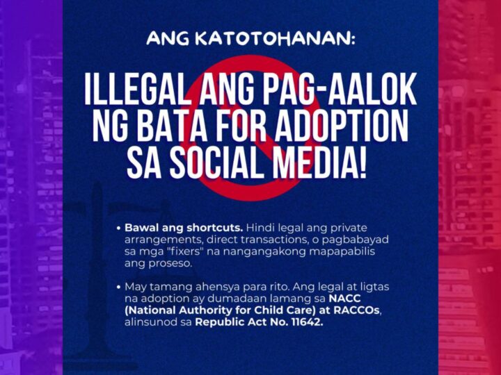 NACC nagbabala sa ilegal na pag-aalok ng adoption sa social media