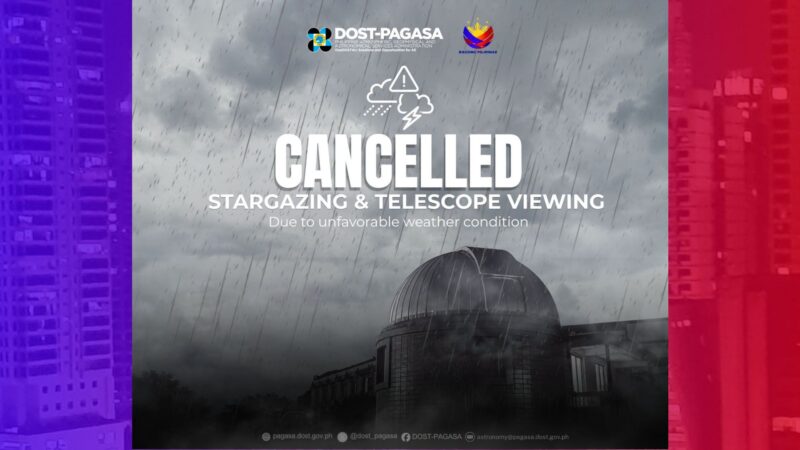 Stargazing and Telescope Viewing Activity kinansela ng PAGASA