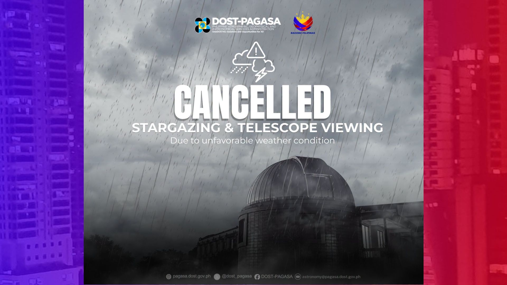 Stargazing and Telescope Viewing Activity kinansela ng PAGASA