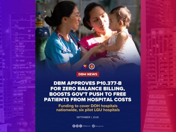 P10.377B na pondo para sa Zero Balance Billing Program ng DOH aprubado na ng DBM