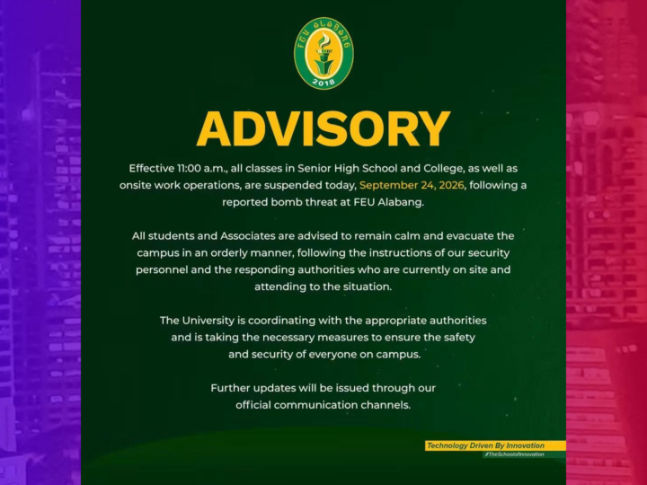 FEU Alabang binulabog ng bomb threat