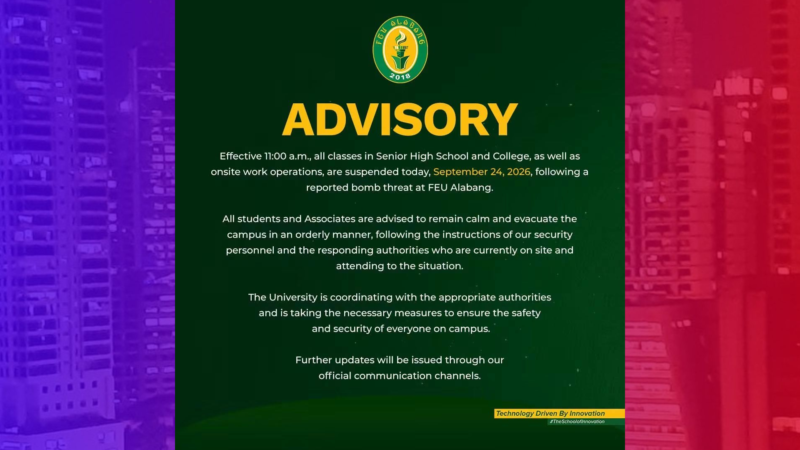 FEU Alabang binulabog ng bomb threat