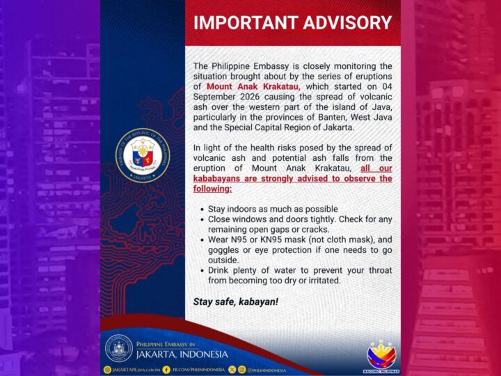 Mga Pinoy sa Indonesia pinag-iingat dahil sa volcanic ash