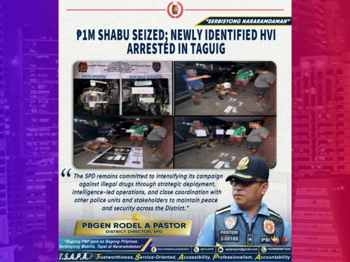 Motorcycle ride-hailing rider timbog sa higit ₱1M shabu sa Taguig City