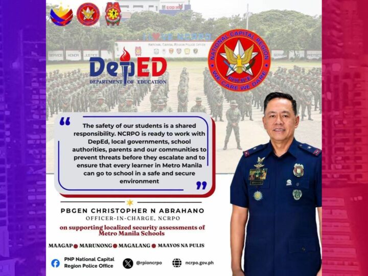 Security assessments sa Metro Manila schools suportado ng NCRPO