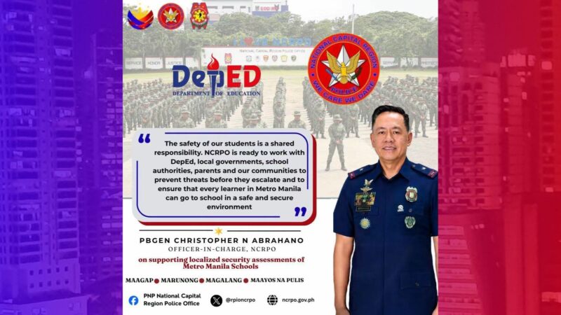 Security assessments sa Metro Manila schools suportado ng NCRPO