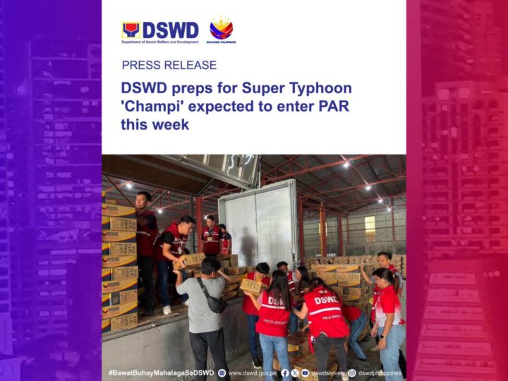 DSWD may nakahandang 4.5M Family Food Packs sakaling manalasa ang bagyong Champi