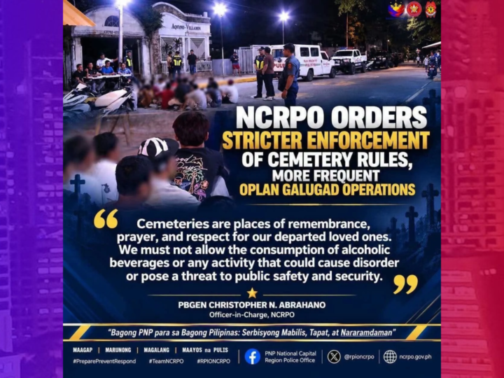 Metro cops magpapatupad ng mas mahigpit na pagpapatupad ng mga panuntunan sa mga sementeryo at mas madalas na Oplan Galugad