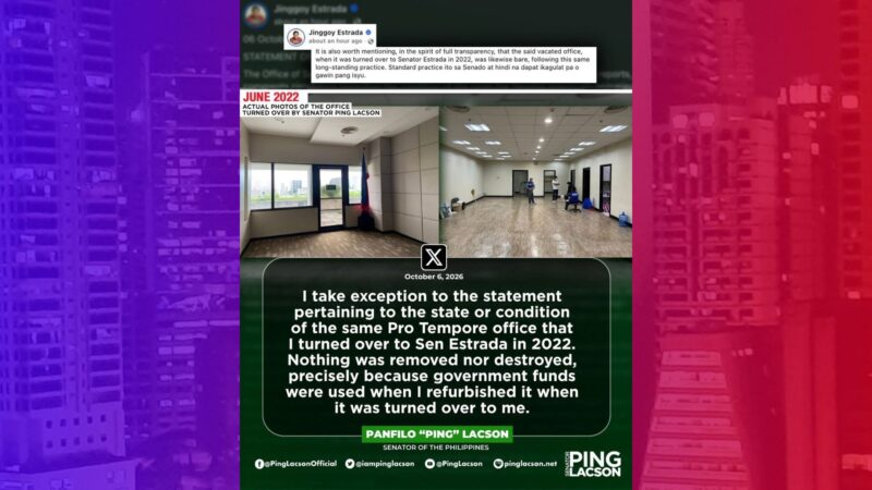 Tanggapan ng Pro Tempore sa Senado buong iniwan ni Sen. Lacson noong 2022